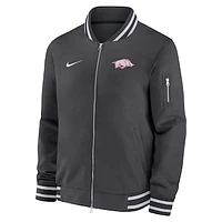 Men's Nike  Anthracite Arkansas Razorbacks Full-Zip Bomber Jacket