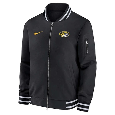 Men's Nike  Black Missouri Tigers Full-Zip Bomber Jacket