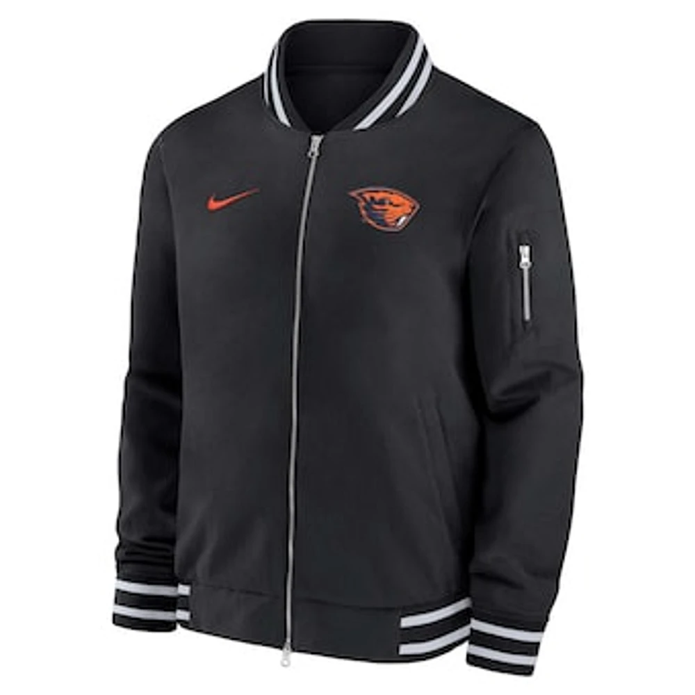 Men's Nike  Black Oregon State Beavers Full-Zip Bomber Jacket