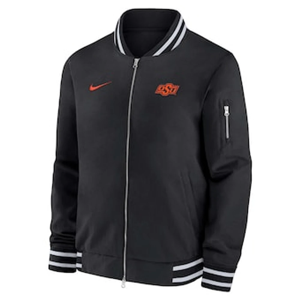 Men's Nike  Black Oklahoma State Cowboys Full-Zip Bomber Jacket