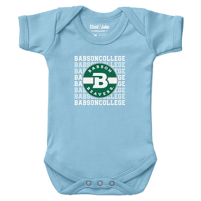 Newborn & Infant Chad Jake Light Blue Babson Beavers Retro Bodysuit
