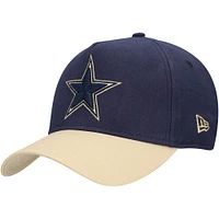 Men's New Era Navy/Tan Dallas Cowboys Moleskin A-Frame 9FORTY Adjustable Hat