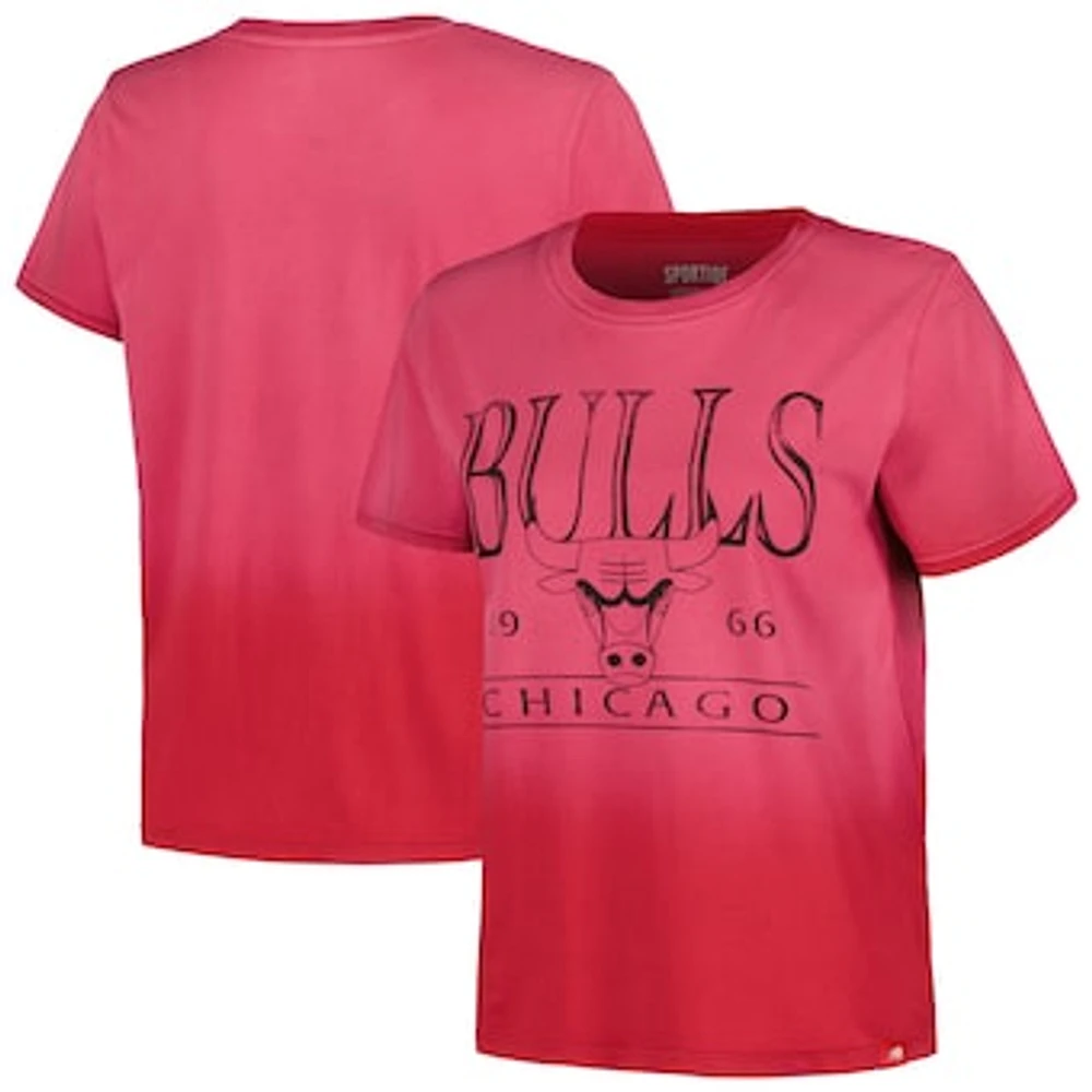 Women's Sportiqe Red Chicago Bulls Arcadia Sun-Dipped T-Shirt