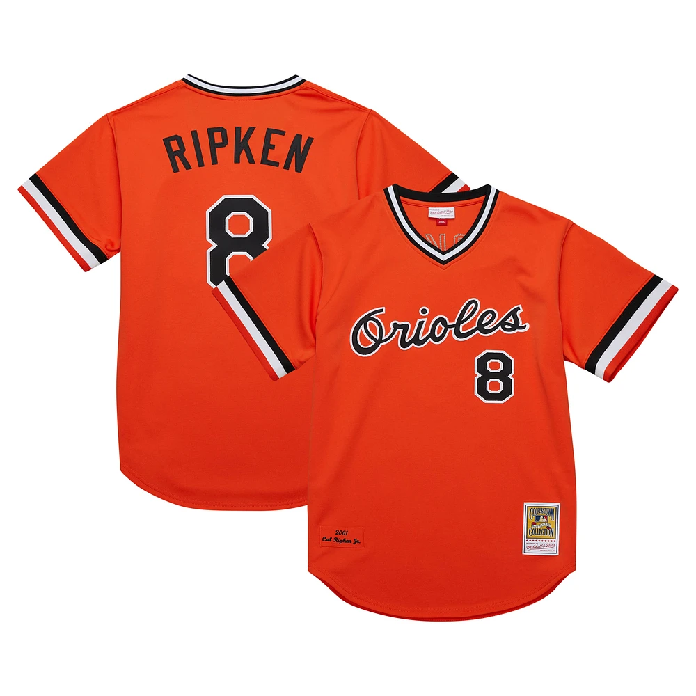 Men's Mitchell & Ness Cal Ripken Jr. Orange Baltimore Orioles 2001 Cooperstown Collection Authentic Throwback Jersey