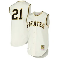 Men's Mitchell & Ness Roberto Clemente Cream Pittsburgh Pirates Cooperstown Collection 1960 Authentic Jersey