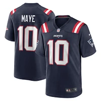 Men's Nike Drake Maye Navy New England Patriots  Player Game Jersey