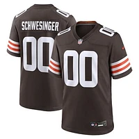 Men's Nike Carson Schwesinger Brown Cleveland Browns 2025 NFL Draft Game Jersey