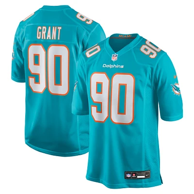 Men's Nike Kenneth Grant Aqua Miami Dolphins 2025 NFL Draft First Round Pick  Game Jersey