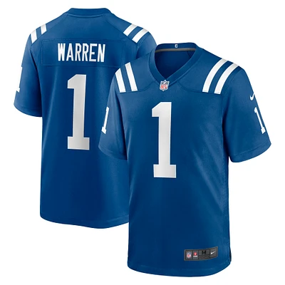 Men's Nike Tyler Warren Royal Indianapolis Colts 2025 NFL Draft First Round Pick Game Jersey