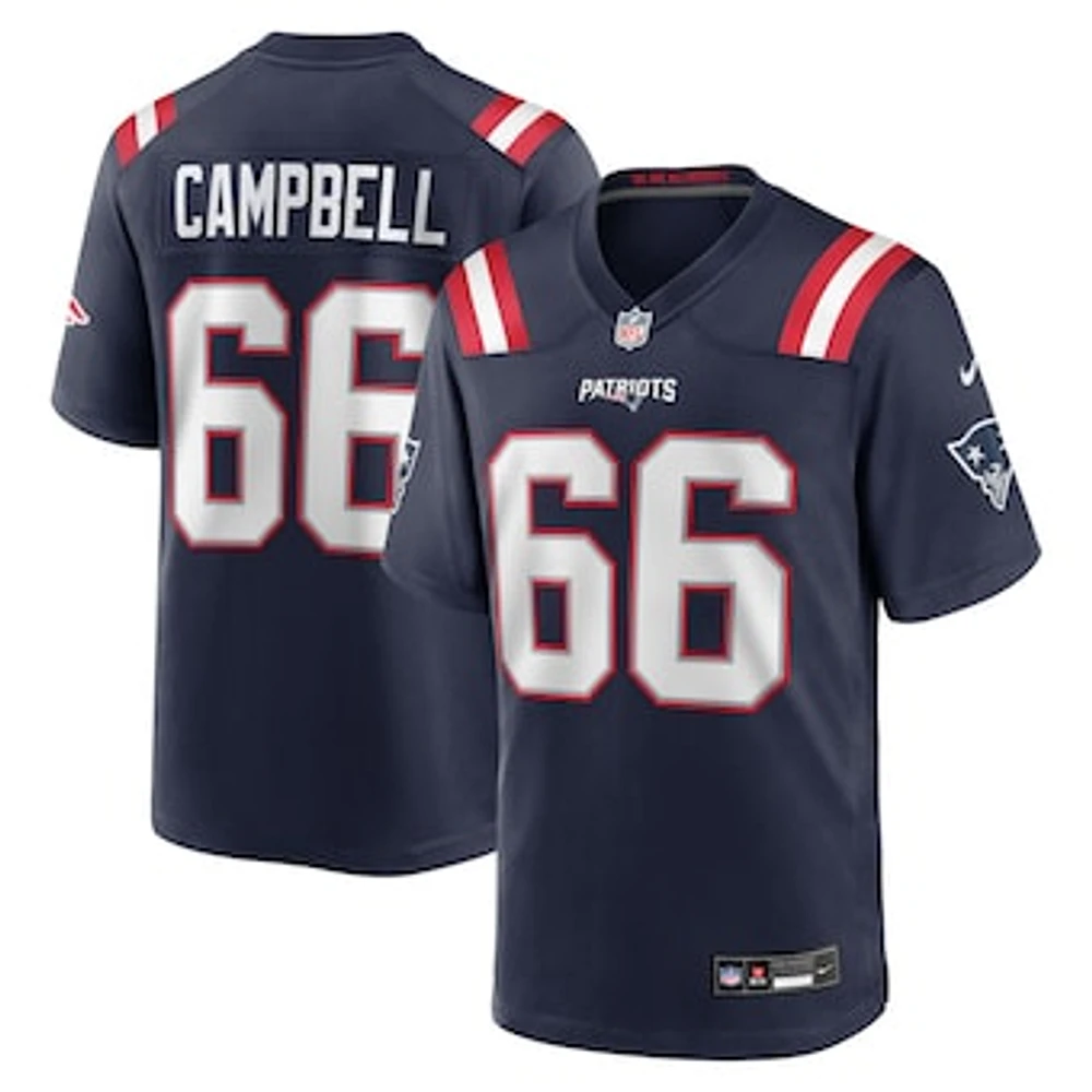 Men's Nike Will Campbell Navy New England Patriots 2025 NFL Draft First Round Pick Game Jersey