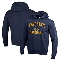 Men's Champion  Navy Kent State Golden Flashes Icon Baseball Powerblend Pullover Hoodie
