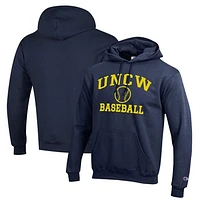 Men's Champion  Navy UNC Wilmington Seahawks Icon Baseball Powerblend Pullover Hoodie