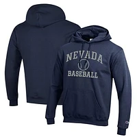 Men's Champion  Navy Nevada Wolf Pack Icon Baseball Powerblend Pullover Hoodie
