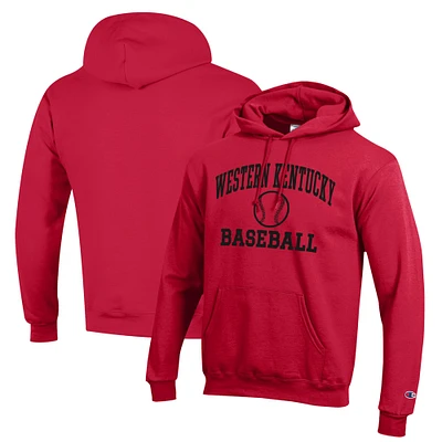 Men's Champion  Red Western Kentucky Hilltoppers Icon Baseball Powerblend Pullover Hoodie