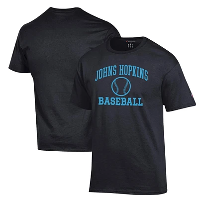 Men's Champion  Black Johns Hopkins Blue Jays Icon Baseball T-Shirt
