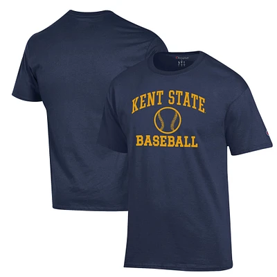 Men's Champion  Navy Kent State Golden Flashes Icon Baseball T-Shirt