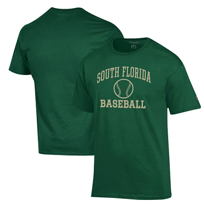 Men's Champion  Green South Florida Bulls Icon Baseball T-Shirt