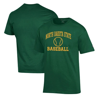 Men's Champion  Green NDSU Bison Icon Baseball T-Shirt