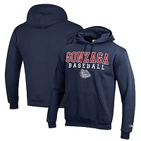 Men's Champion  Navy Gonzaga Bulldogs Stack Baseball Powerblend Pullover Hoodie