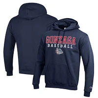 Men's Champion  Navy Gonzaga Bulldogs Stack Baseball Powerblend Pullover Hoodie