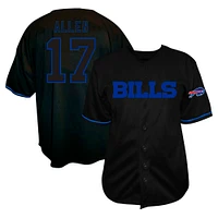 Men's Fanatics Josh Allen Black Buffalo Bills Big & Tall Baseball Button-Up Shirt