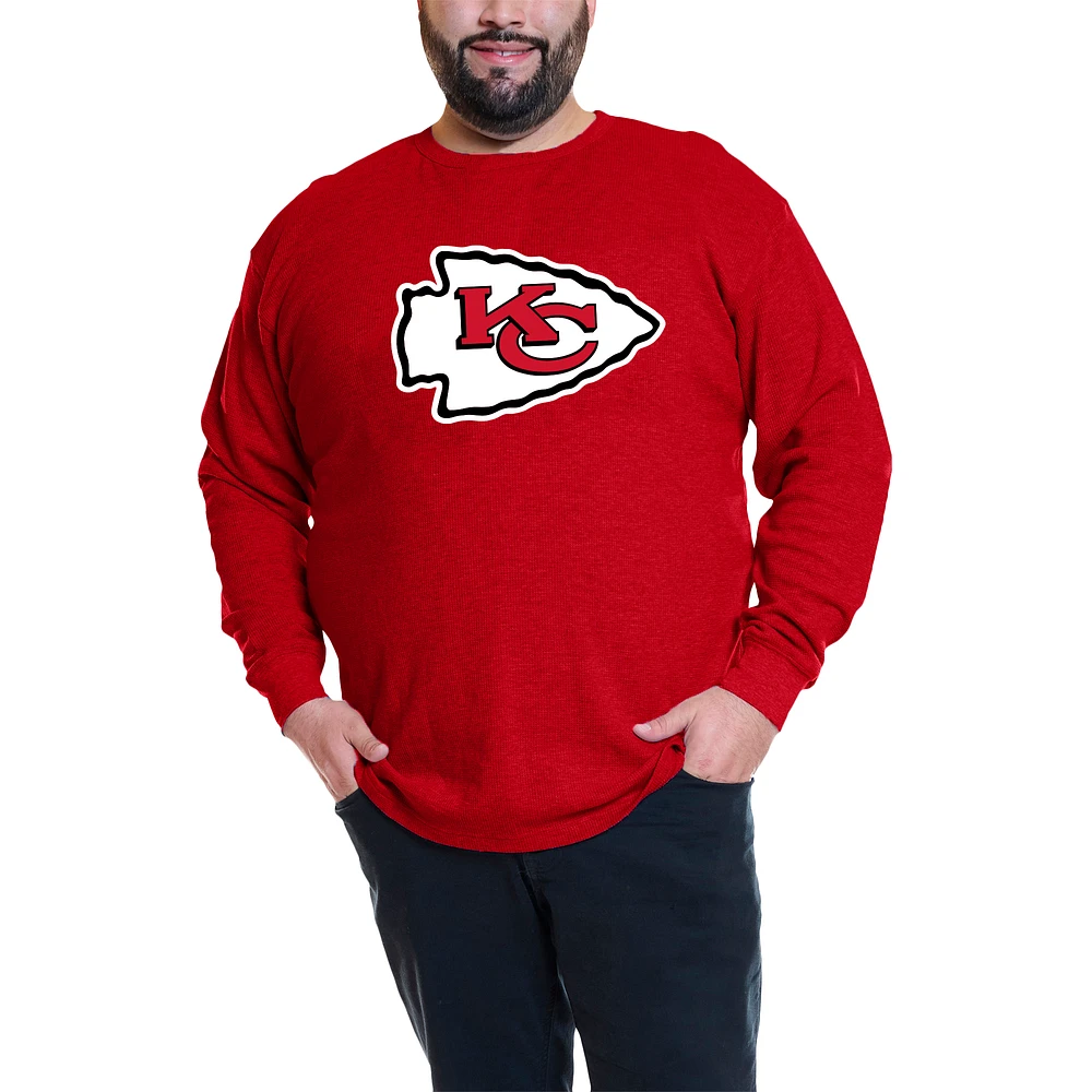 Men's Fanatics Patrick Mahomes Red Kansas City Chiefs Big & Tall Thermal Waffle Long Sleeve T-Shirt