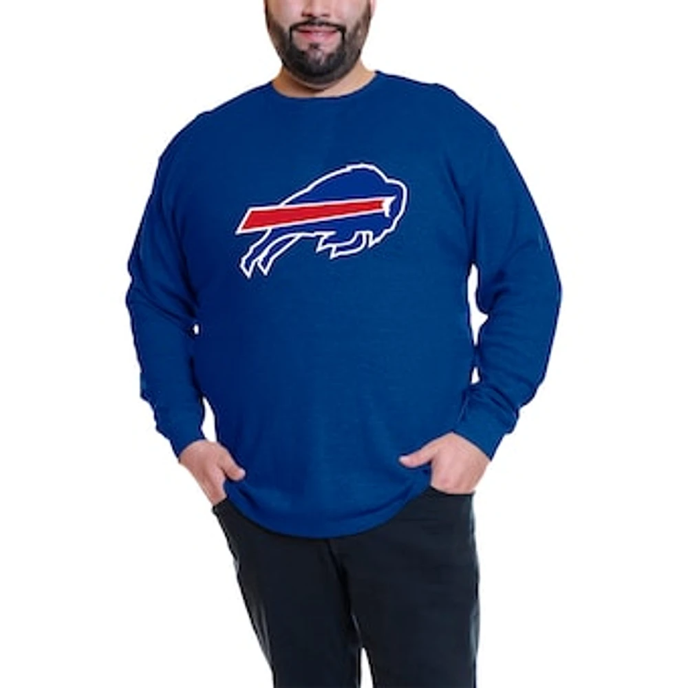 Men's Fanatics Josh Allen Royal Buffalo Bills Big & Tall Thermal Waffle Long Sleeve T-Shirt