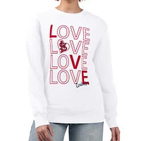 Women's G-III 4Her by Carl Banks White St. Louis Cardinals Love Team Logo Fleece Pullover Sweatshirt