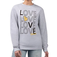 Women's G-III 4Her by Carl Banks Heather Gray San Diego Padres Love Team Logo Fleece Pullover Sweatshirt