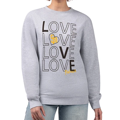 Women's G-III 4Her by Carl Banks Heather Gray San Diego Padres Love Team Logo Fleece Pullover Sweatshirt