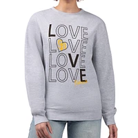 Women's G-III 4Her by Carl Banks Heather Gray San Diego Padres Love Team Logo Fleece Pullover Sweatshirt