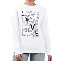 Women's G-III 4Her by Carl Banks White Tampa Bay Rays Love Team Logo Fleece Pullover Sweatshirt