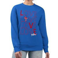 Women's G-III 4Her by Carl Banks Royal Philadelphia Phillies Love Team Logo Fleece Pullover Sweatshirt