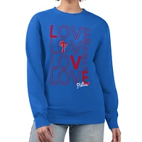 Women's G-III 4Her by Carl Banks Royal Philadelphia Phillies Love Team Logo Fleece Pullover Sweatshirt