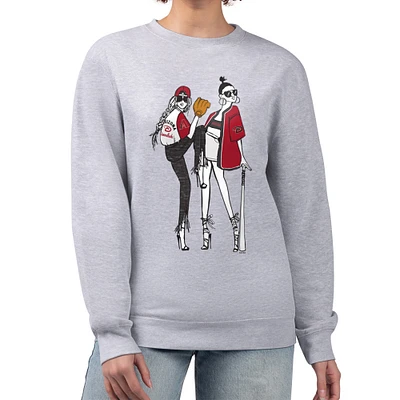 Women's G-III 4Her by Carl Banks Heather Gray Arizona Diamondbacks Baseball Girls Fleece Pullover Sweatshirt