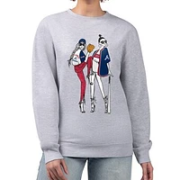 Women's G-III 4Her by Carl Banks Heather Gray Atlanta Braves Baseball Girls Fleece Pullover Sweatshirt
