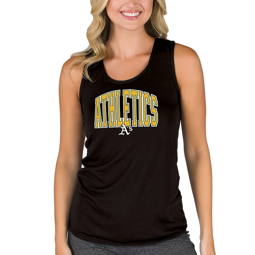 Women's Concepts Sport Black Athletics Marathon Racerback Tank Top
