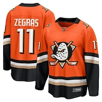 Men's Fanatics Trevor Zegras Orange Anaheim Ducks Home Premier Breakaway Player Jersey