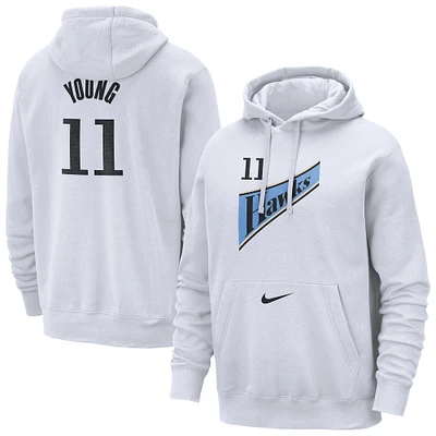 Men's Nike Trae Young White Atlanta Hawks 2024/25 Name & Number Pullover Hoodie