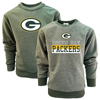 Youth Wes & Willy  Green Green Bay Packers Reversible Fleece Pullover Sweatshirt