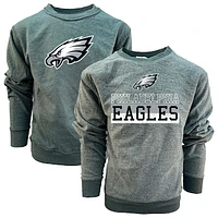 Youth Wes & Willy  Midnight Green Philadelphia Eagles Reversible Fleece Pullover Sweatshirt