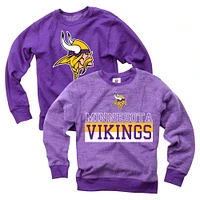 Youth Wes & Willy  Purple Minnesota Vikings Reversible Fleece Pullover Sweatshirt