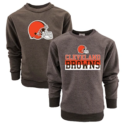 Youth Wes & Willy  Brown Cleveland Browns Reversible Fleece Pullover Sweatshirt