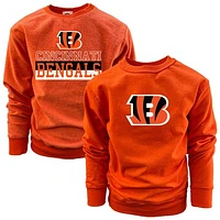 Youth Wes & Willy  Orange Cincinnati Bengals Reversible Fleece Pullover Sweatshirt