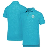 Youth Wes & Willy Aqua Miami Dolphins Cloudy Yarn Polo