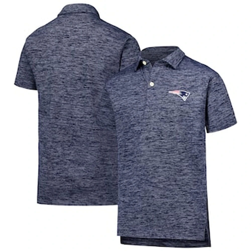 Youth Wes & Willy Navy New England Patriots Cloudy Yarn Polo