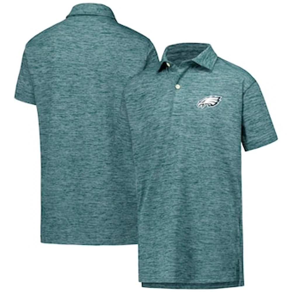 Youth Wes & Willy Midnight Green Philadelphia Eagles Cloudy Yarn Polo