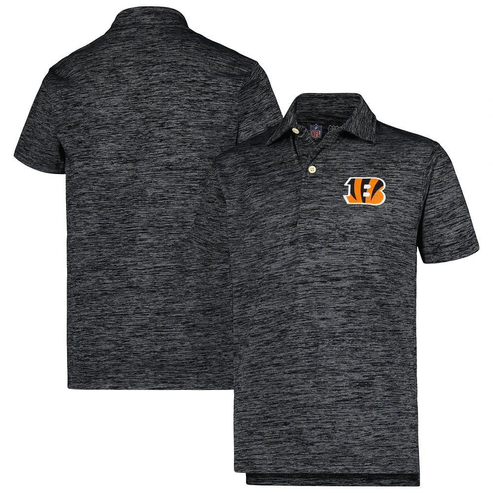 Youth Wes & Willy Black Cincinnati Bengals Cloudy Yarn Polo