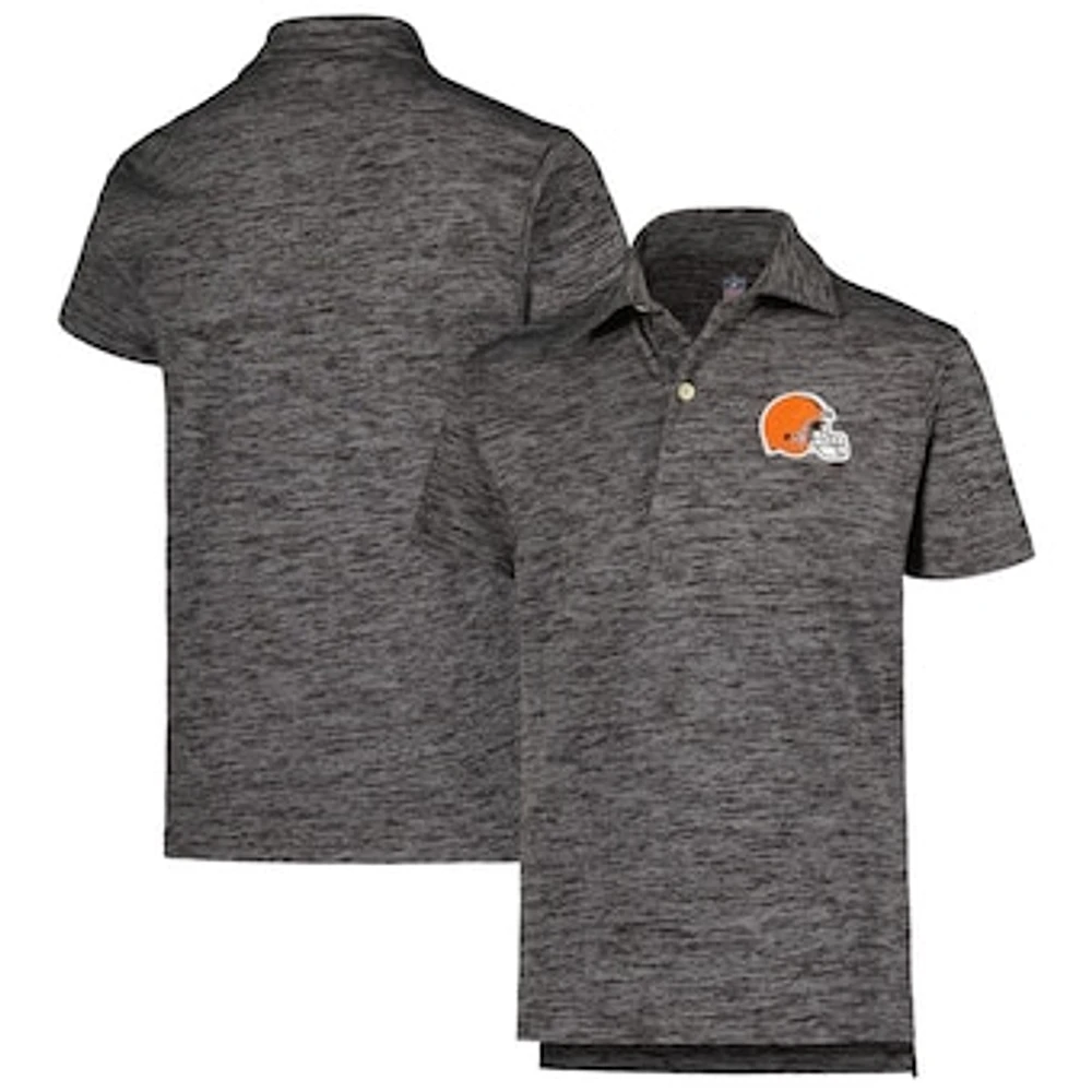 Youth Wes & Willy Charcoal Cleveland Browns Cloudy Yarn Polo