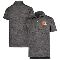 Youth Wes & Willy Charcoal Cleveland Browns Cloudy Yarn Polo